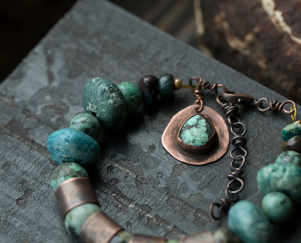 Bransoletka w turkusach, z turkusami i chryzokolą